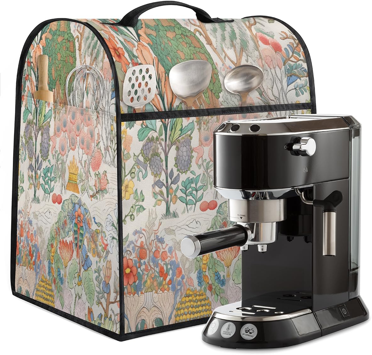 Mixer Cover Watercolor Painting Kitchen Aid Stand Mixer Cover Waterproof Coffee Maker Machine Dust Cover with Pocket, Kitchen Counter Appliance Covers Mixer Assecories