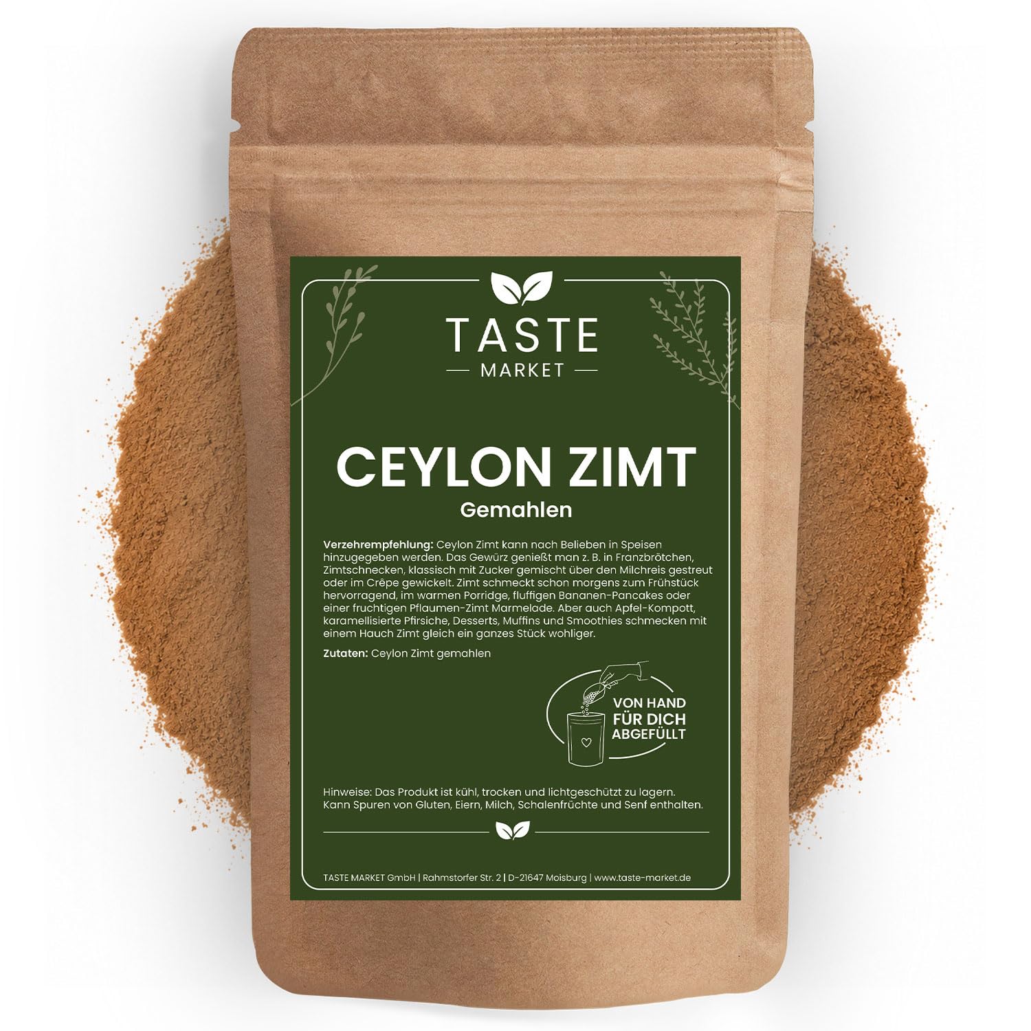 10 kg Ceylon Zimt gemahlen | Zimtpulver | 100% ohne Zusätze | mit wenig Cumarin | 100% echter Ceylon Zimt