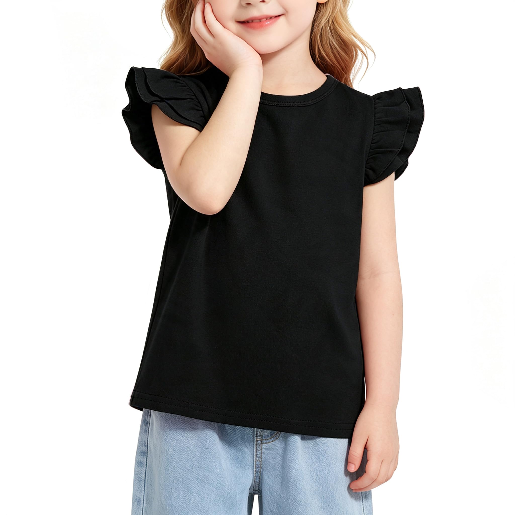 Magic Park 1-14Y Toddler Girl Cotton T Shirt Kids Ruffle Tee Top