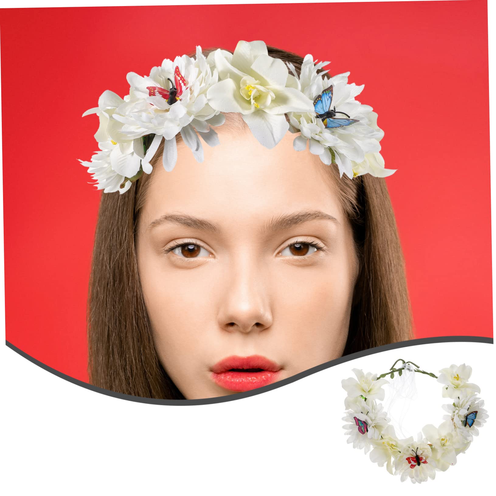 minkissy 5pezzi Coroncina Floreale Bohemien Con Fiori Artificiali Per Matrimonio e Cerimonie Accessorio Elegante Per Donne e Ragazze Adatta Ogni Occasione Festiva