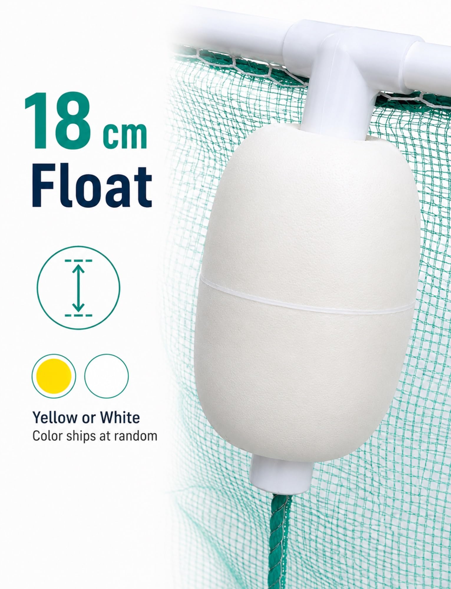 Red Flotante para Peces con Tapa, Malla de 3 mm y Malla Superior de 8 mm | Marco de tubo de PVC for cesta de peces de una o doble piso, flotadores de espuma for estanque