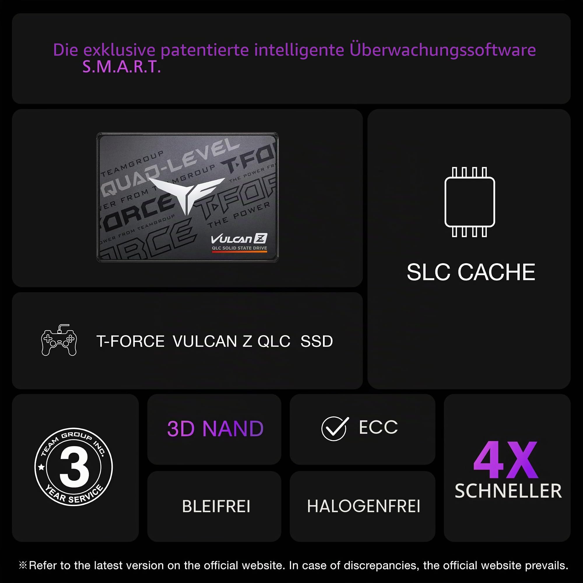 TEAMGROUP SSD 4TB 550/510 Vulcan Z QLC SA3 TEM