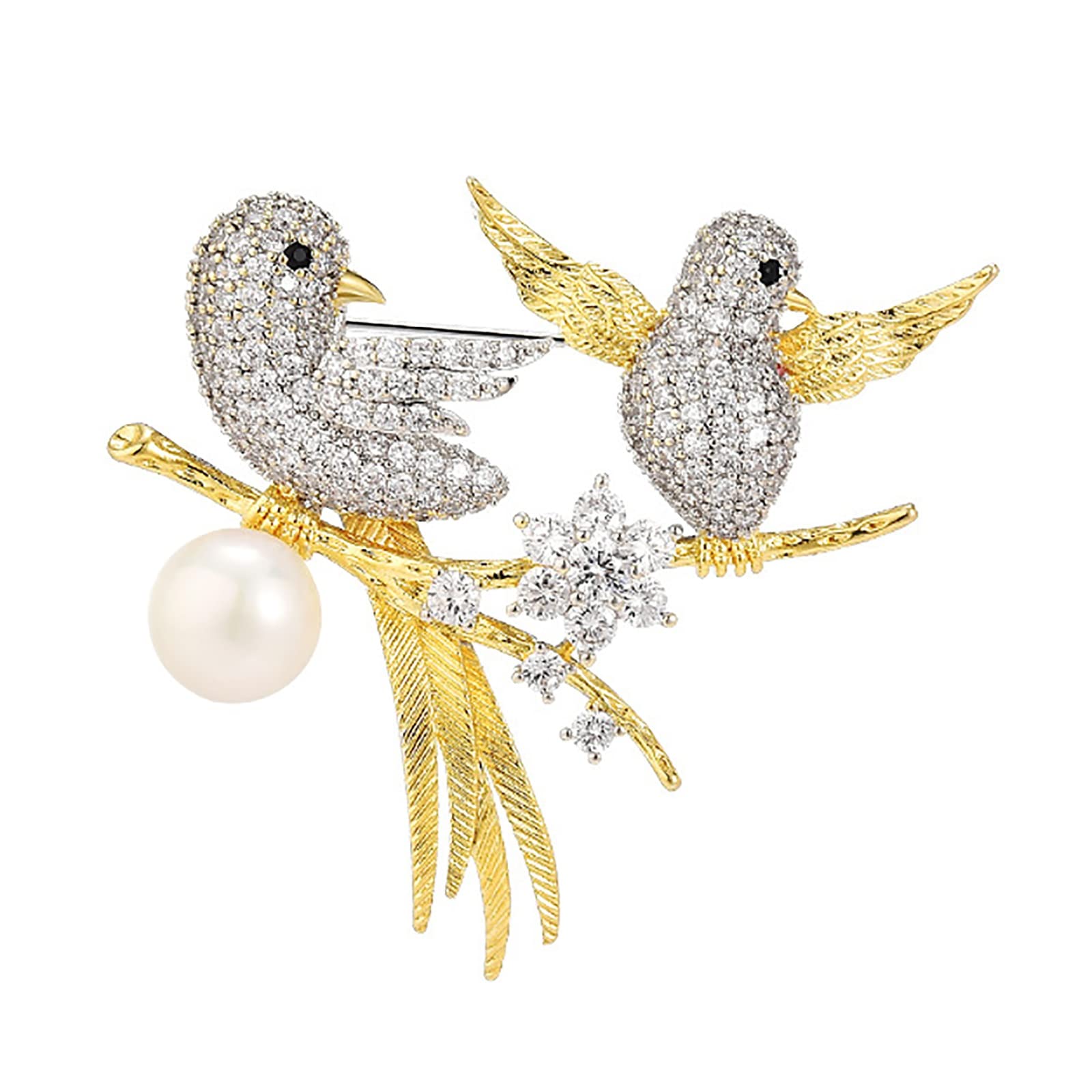 Elster Brosche Zirkonia Corsage Pin Damen Pin Mantel Anzug Accessoires