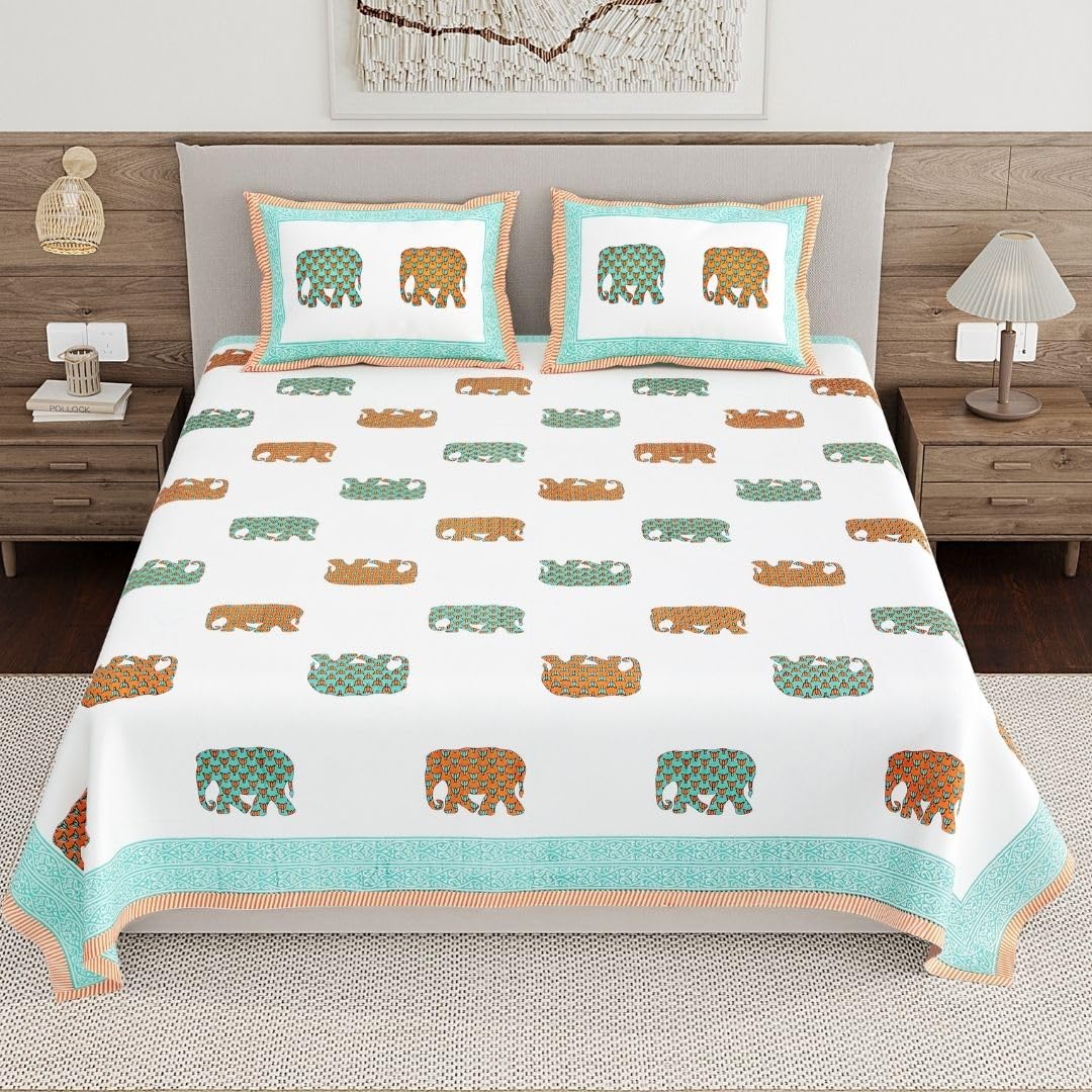 Living Roots Pure Cotton Bedsheets - Grey Paisley -10