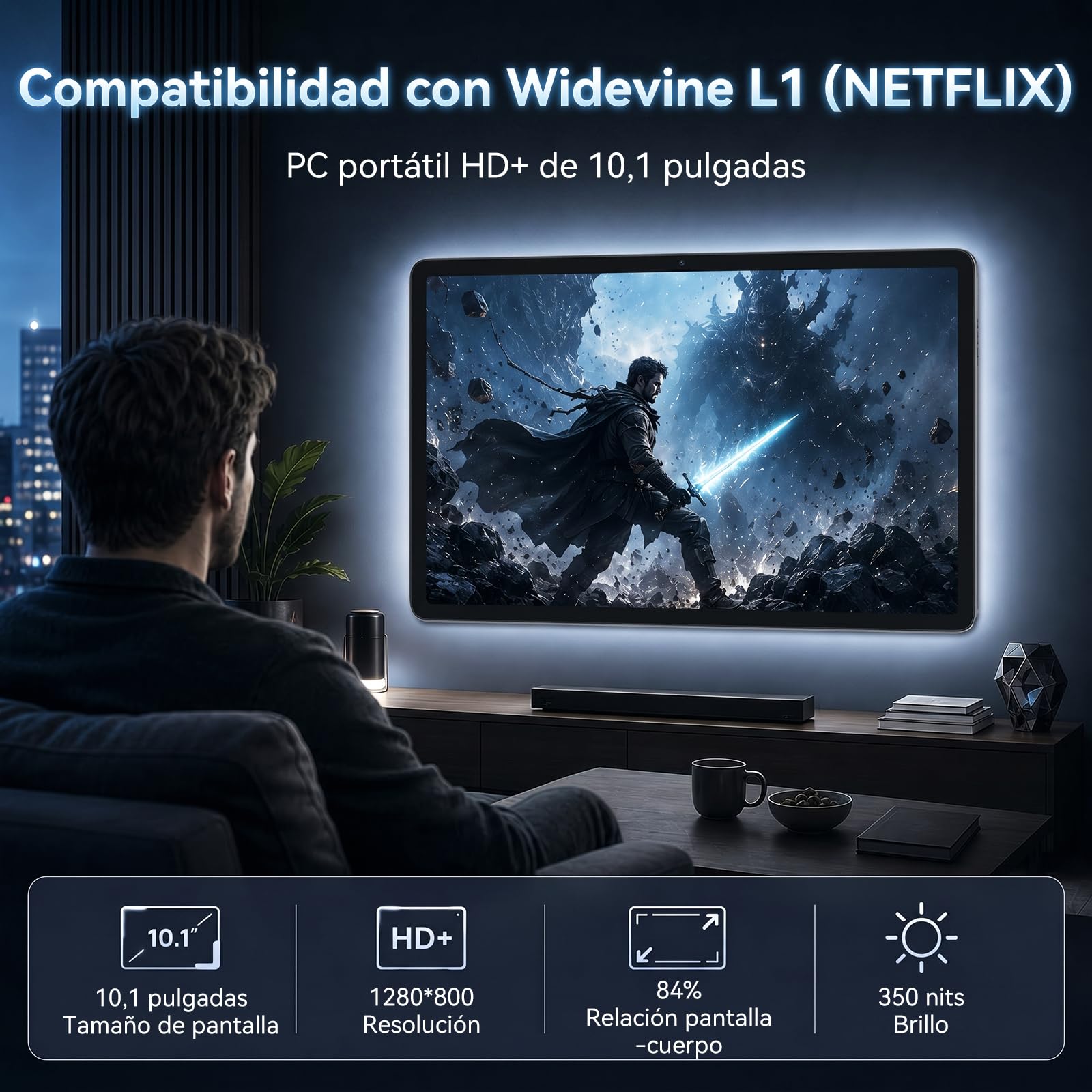 TABWEE Android 16 Tablet con Teclado y Lapiz, 24 GB RAM+ 256 GB ROM | Tablet para Trabajo y Estudiantes, Octa-Core, Gemini AI, Widevine L1, 10 Pulgadas, 8MP+5MP, Face ID, GPS (Garantía de 4 Años)