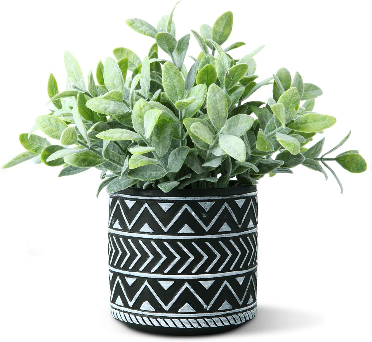 Buy Kazeila Potted Fake Plants Artificial Flockded Sage Plant Faux Desk