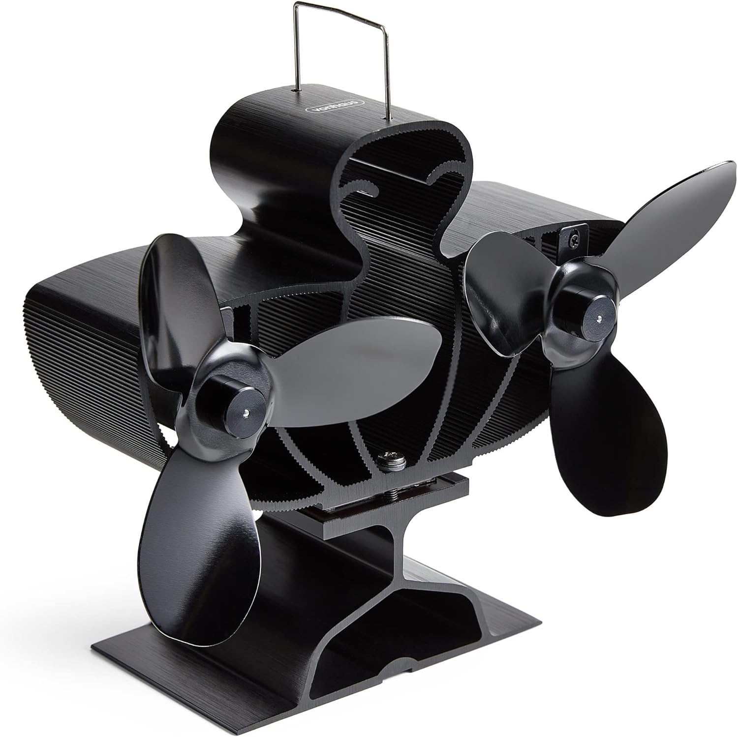 VonHaus Stove Fan Double Log Burner Fan with 6 Blades, Heat Powered