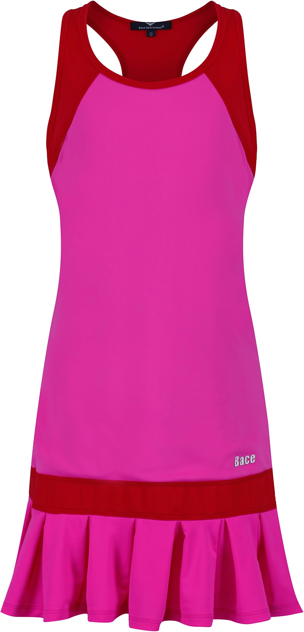 BaceGirls Pink Pleated Tennis Dress with Shorts Kids Golf Outfit Red Sleevless Xback Pleated Skirt PaddleTennis Tournament Dress