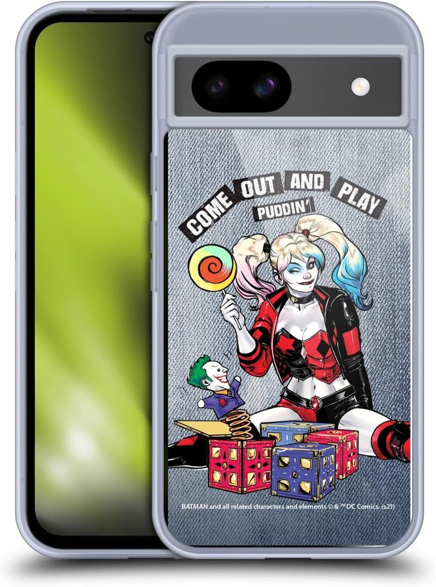 Head Case Designs Officially Licensed Batman DC Comics Toys Harley Quinn Graphics Gel Case [Military Grade Protection] Compatible with Google Pixel 8a