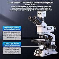 Vista 5 de Infinity-Corrected Polarizing Metallurgical EPI Reflected Illumination Vabiooth Trinocular Microscope 50X-500X Mag, cámara 4K con software