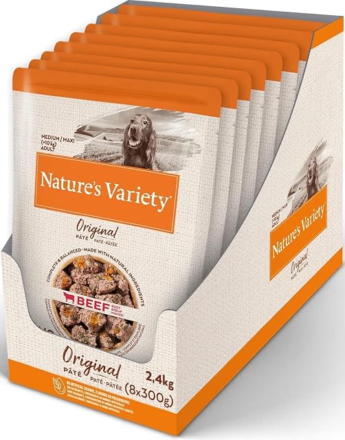 Nature's Variety Original No Grain - Paté para Perros Adultos con Buey - Caja 8 x 300 g