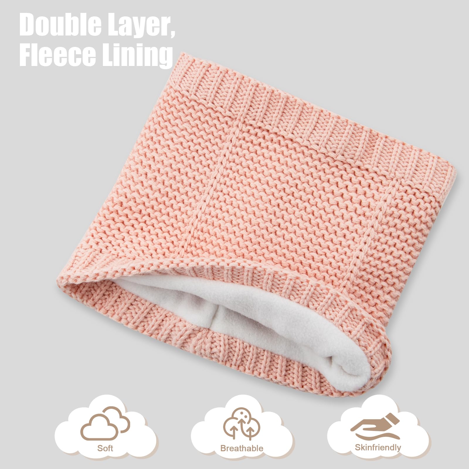 XIAOHAWANG - Pañuelo de invierno para bebé de punto grueso para niños y niñas