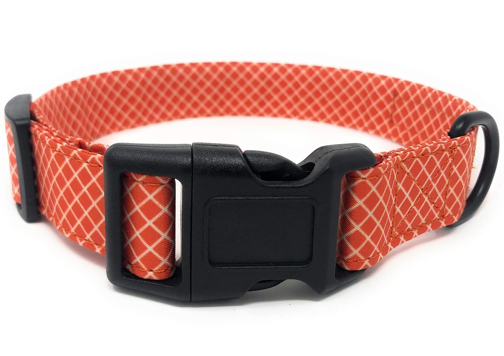 Collier Cool Regal Dog Orange Buffalo Plaid pour balade grand chien