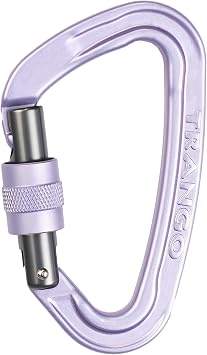 TRANGO Reaction Screwlock Carabiner - Lightweight Locking Carabiner, Keylock Nose, 25kN, Hot Forged, Rock Climbing & Belaying, Single & 3-Pack