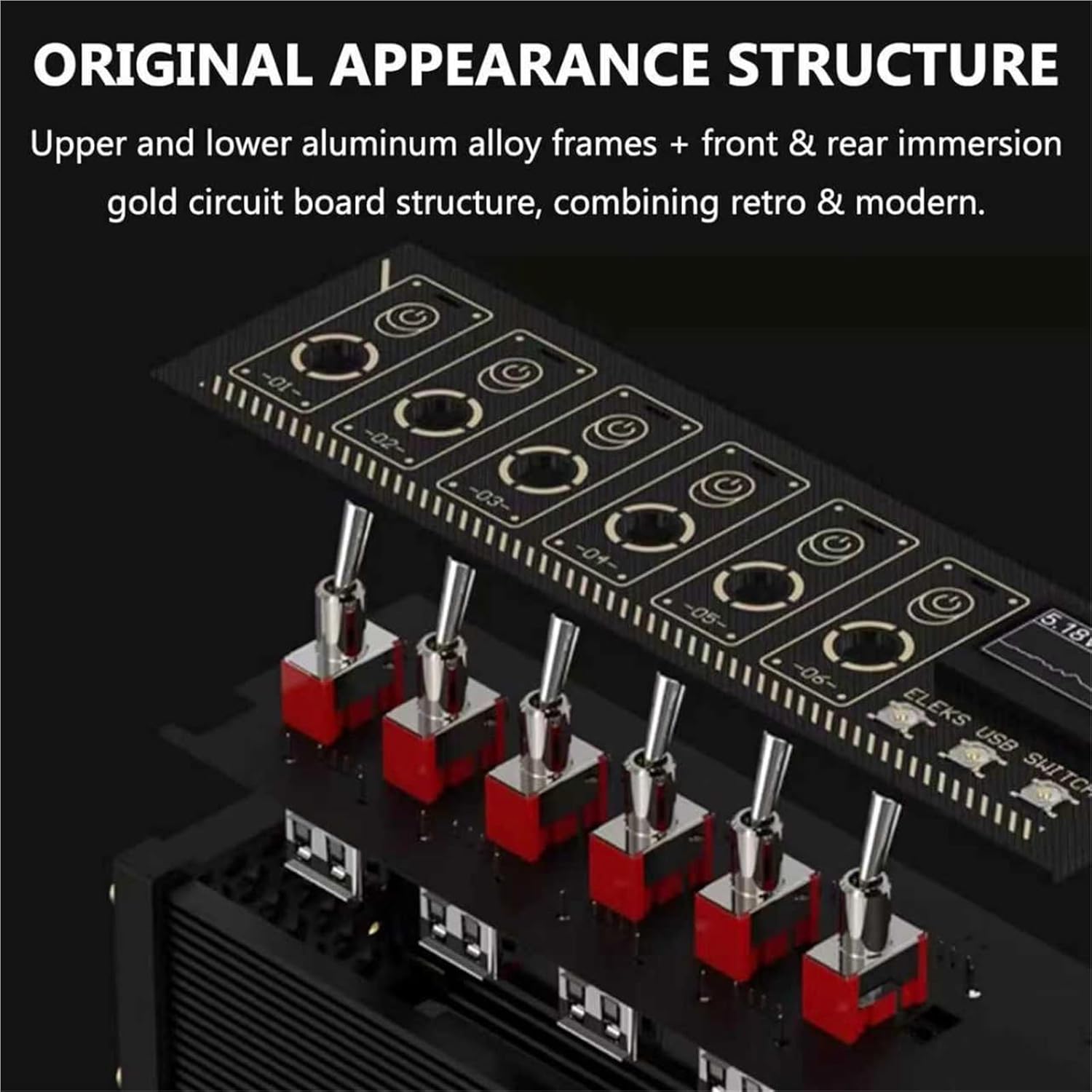 8 Port USB Docking Station, 8 Ports USB C Splitter, 8-Way Switch Total + Voice Control, 1.54-inch IPS Color Screen, 10 Levels Brightness Adjustment, for Phones, Tablets, Gadgets