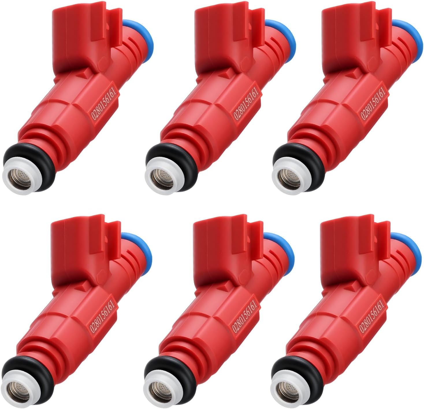 12 Holes Fuel Injectors Fit For Jeep: Wrangler/TJ/Liberty / (Grand) Cherokee | Fit For Ford: Mustang/Escape | Fit For Dodge: Fit for Ram 1500/Dakota, 3.0L/3.7L/3.8L/3.9L/4.0L V6, 0280156161(6 Pcs)