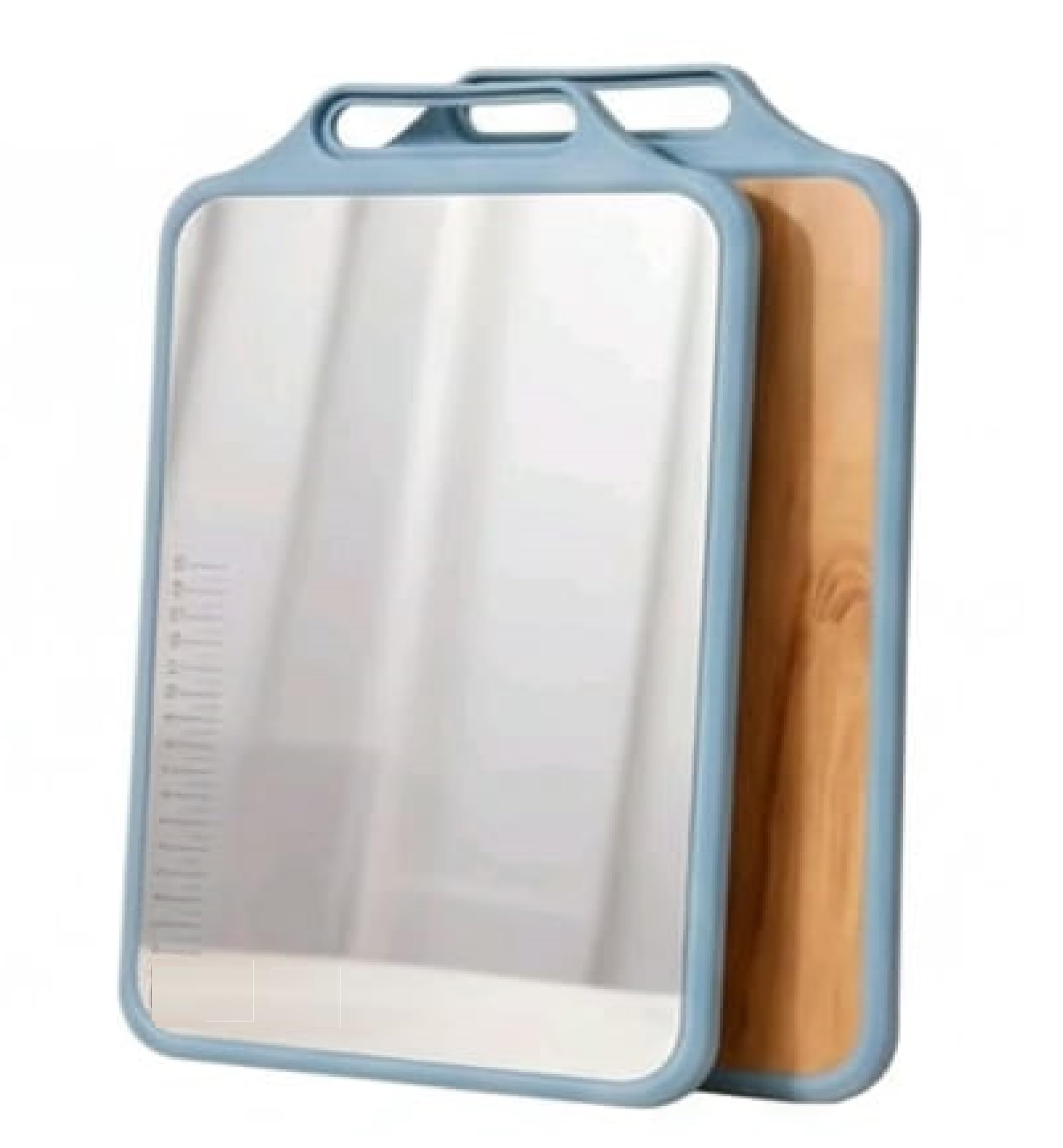 Double-Sided Cutting Board, Titanium and Natural Wood, 23x37 cm, Rectangular, for Meat & Vegetables-image-37