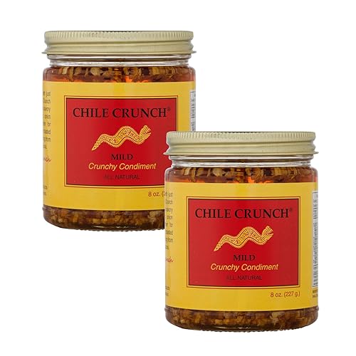 CHILE CRUNCH, Un condimento picante crujiente totalmente natural, paquete de 2 unidades