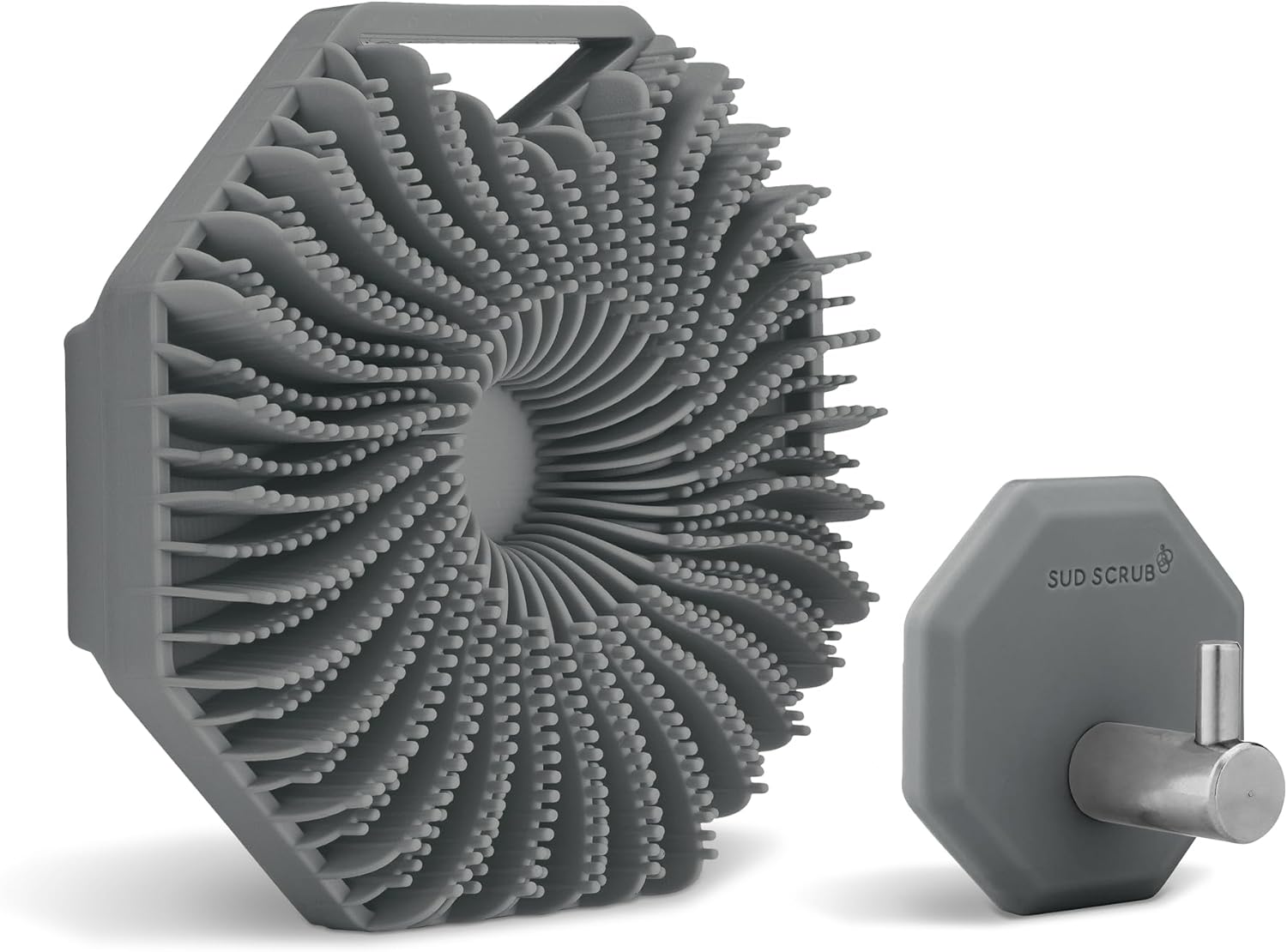 Sud Scrub® Body Scrubber + Shower Hook Set (Charcoal)