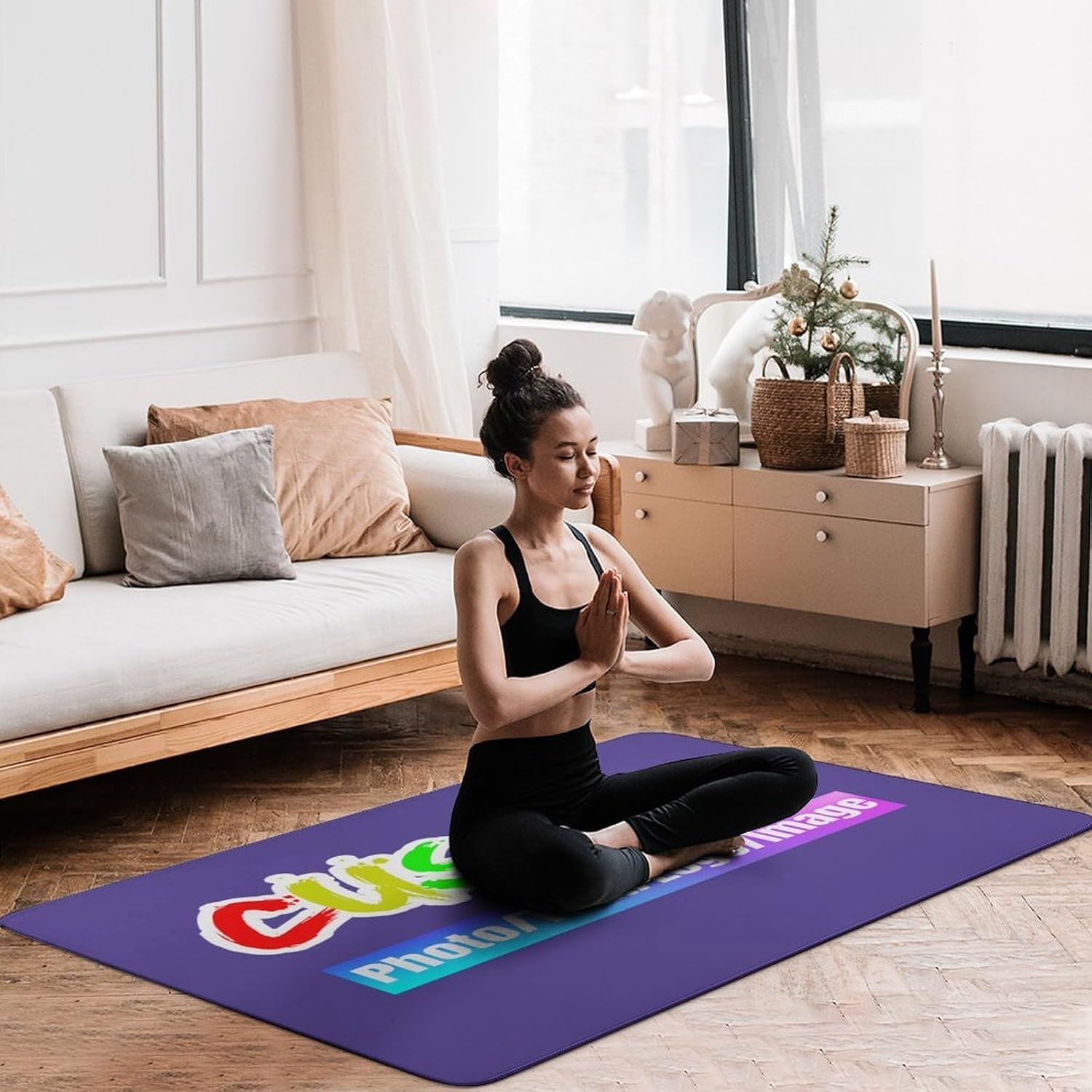 Custom Rug Personalized Area Carpet with Your Logo Image Text Photo,Anti Slip Washable Door Mat Decorative for Bedroom Living Room Office Garden 40x60 inch Lilac