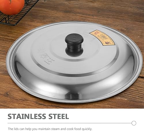 Miniatura 4 de DOITOOL Tapa universal de acero inoxidable para ollas, sartenes y sartenes, 13 pulgadas de repuesto para sartén con perilla para cocina del hogar