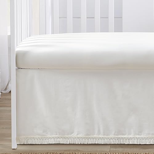 Miniatura 6 de Sweet Jojo Designs Juego de ropa de cama para cuna de bebé de 4 piezas (100% algodón blanco roto bohemio chic) para niños o niñas, bebésguardería