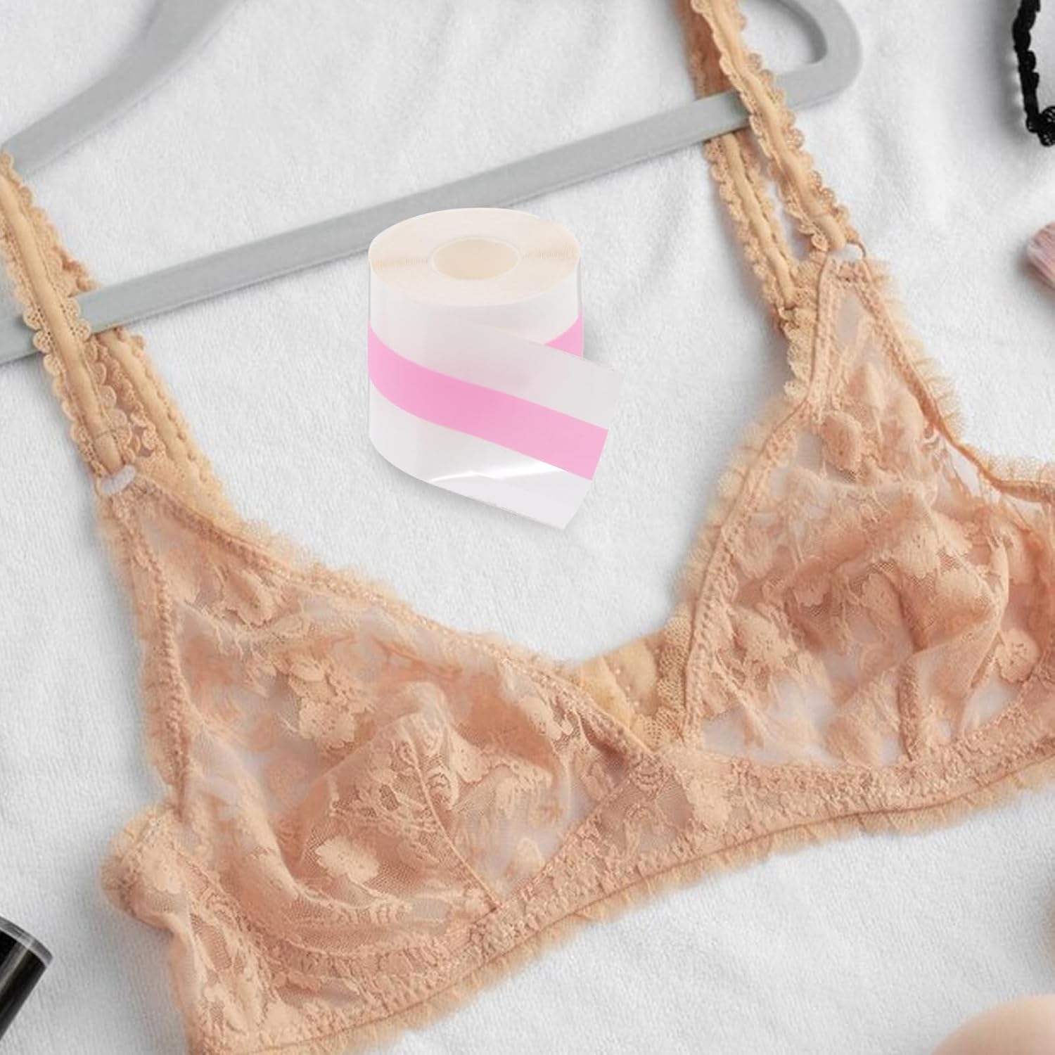 ORFOFE Lift Tape Invisible Nipple Cover Tape Adhesive Chest Sticker for Women, Thin 5cm X 10m Roll, Backless Support for Strapless Outfits Random Color