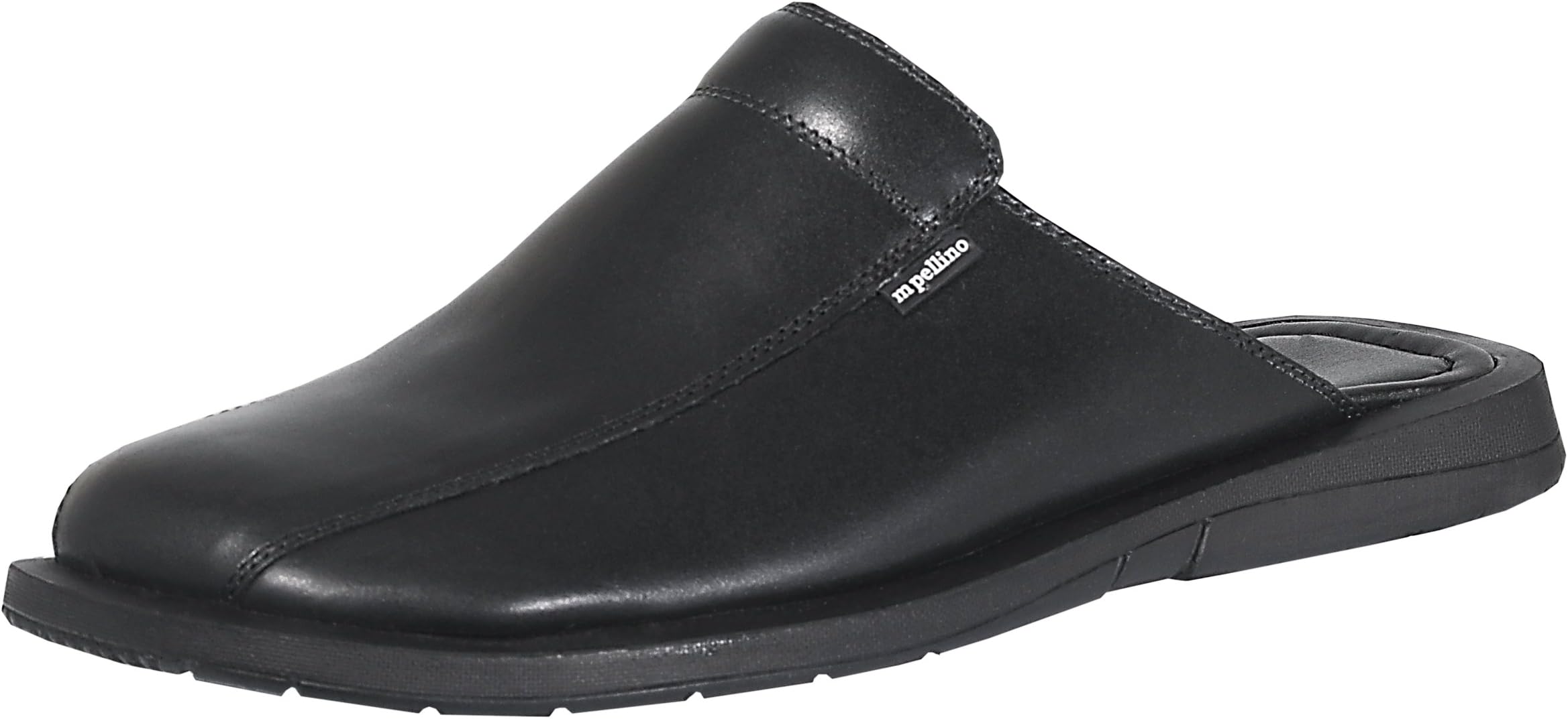 Black Handmade Genuine Dress Leather Sandals for Men Closed Toe Slip On