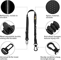 Vista 2 de Plutus Pet Cinturón de seguridad para perros para auto, arnés de coche ajustable con clip de mosquetón, cinturón de seguridad reflectante para Negro