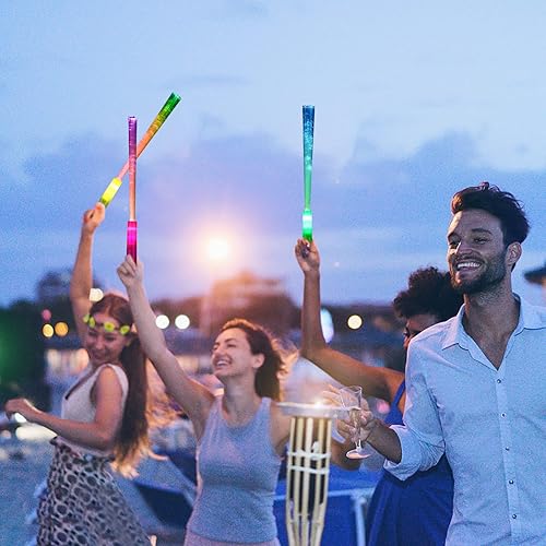 Miniatura 6 de 80 varillas de fibra óptica LED blancas con luces LED para cumpleaños, bodas, despedidas de soltera, suministros de fiesta (multicolor)