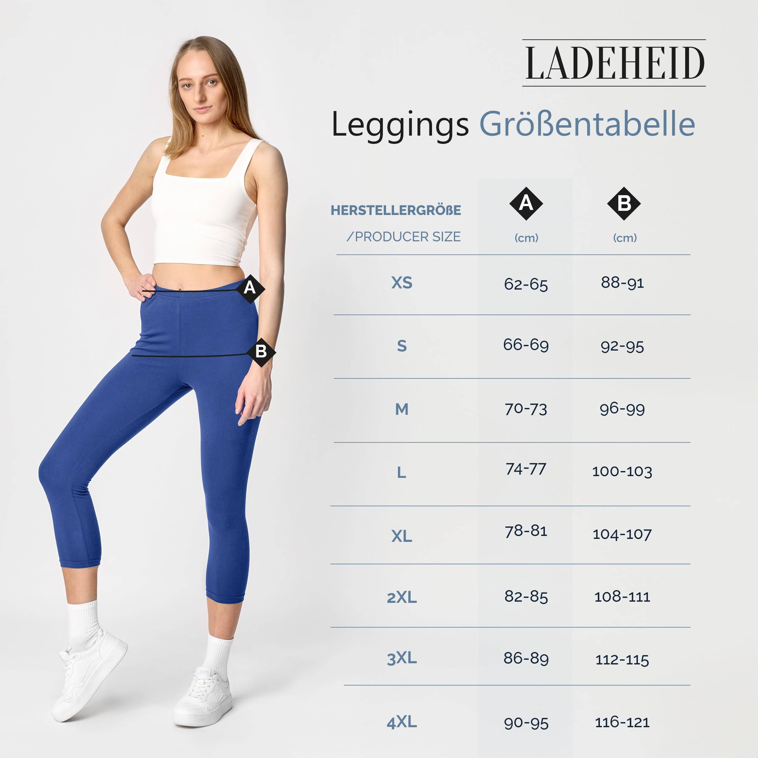 Ladeheid Damskie Legginsy 3/4 z Bawełny LA40-132