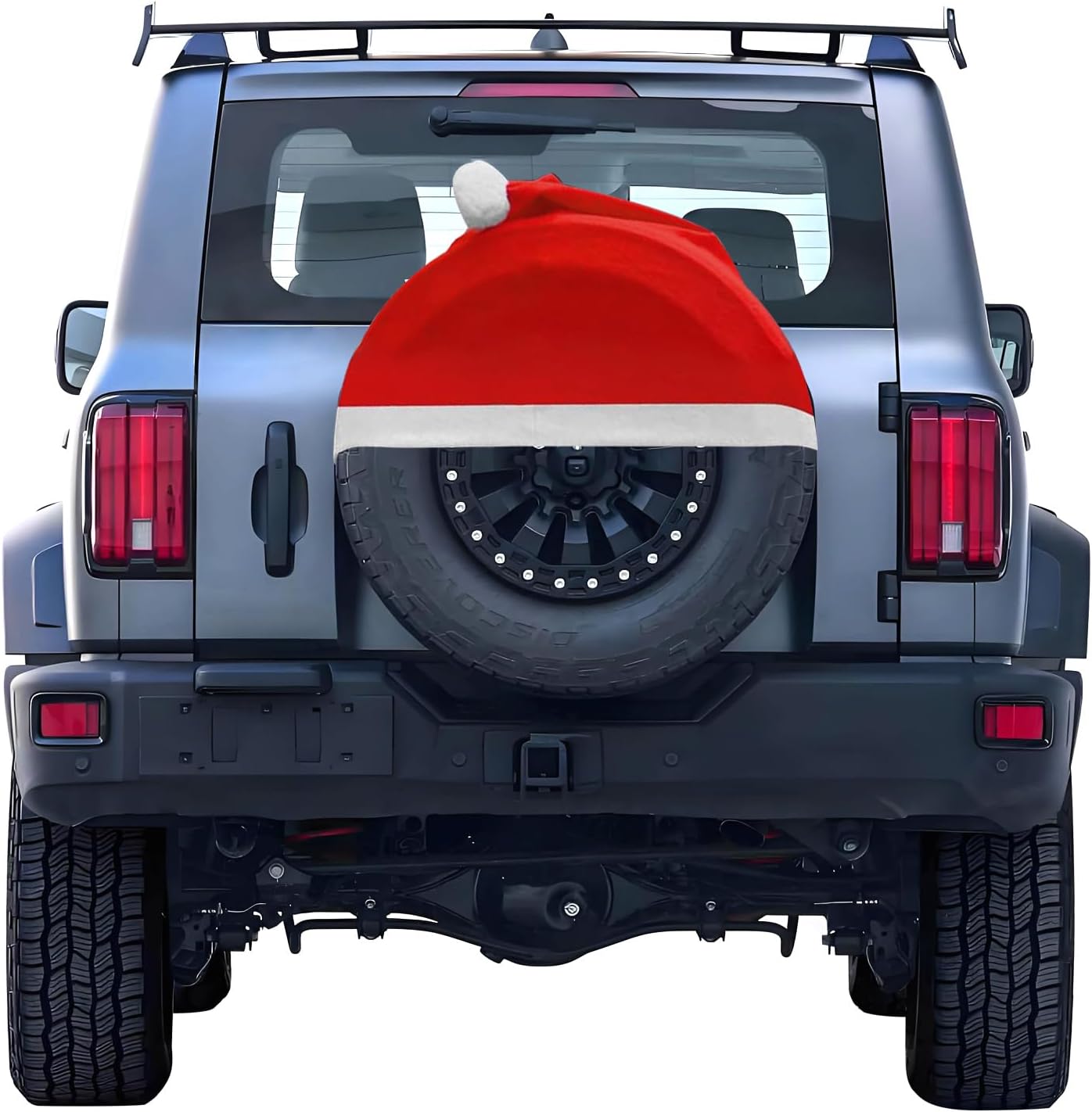 Christmas Spare Tire Hat - Santa Claus Hat Wheel Covers for RVs, Trailers, Cars - Christmas Tire Cove Car Tire Decoration Fits 27-29 Inch Wheels Diameter