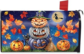 Briarwood Lane Mailbox Cover - Standard Size - Halloween Pumpkin Stack for Halloween Mailbox Cover