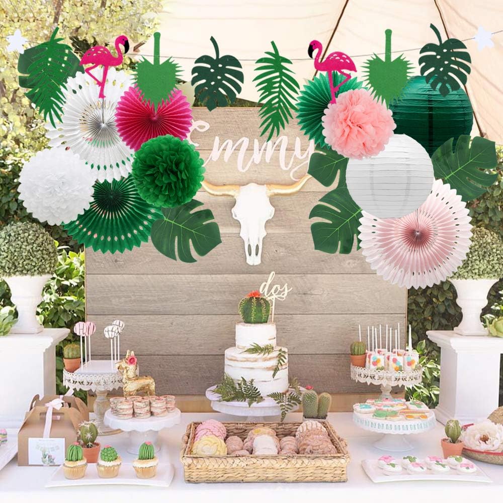 "Tropical Flamingo Palm Leaves Decorations" - Image 9
