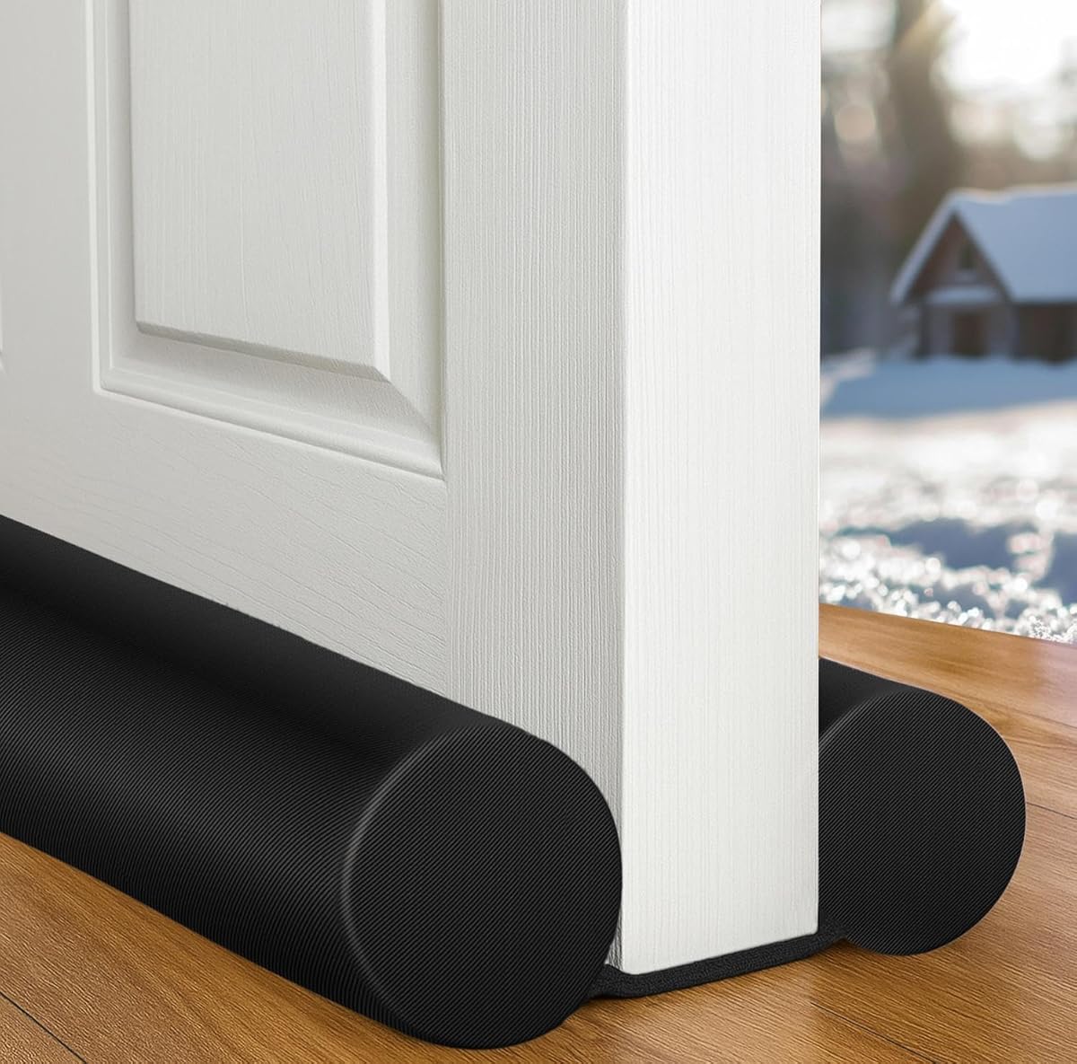 MAXTID Under Door Draft Stopper for Bottom of Doors 38" Black Door Blocker Noise ReducerLight Cold Air Guard Breeze Sound Proof Door Sweep Weather Stripping Door Seal Insulation Strip Gap Filler