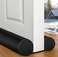 MAXTID 38" Double-Sided Under Door Draft Stopper - Blocks Drafts, Noise, Light, Bugs, Saves Energy - Adjustable Black Door Seal