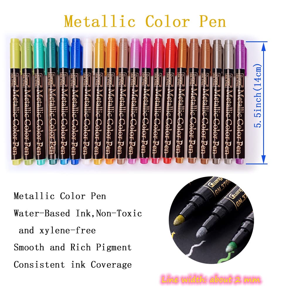 Lot De 12 Stylos Double Pointe Pour Sceaux De Cire - Couleurs Métallisées - Déco Invitations Et Cartes