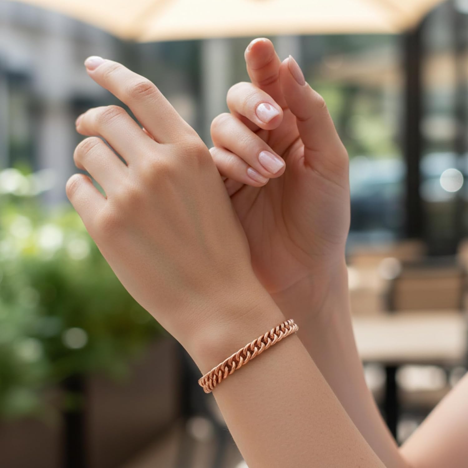 Pure Copper Link Bracelet with Lobster Clasp (9 Inch Long) - Solid Copper Statement Jewelry Set Gift for Women & Men (Cable Link Bracele)