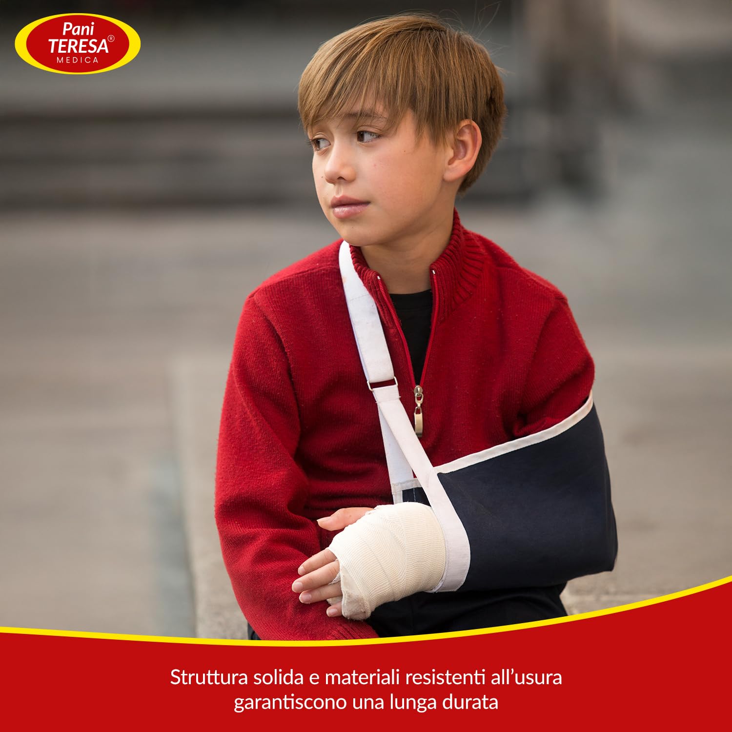 Tutore Gesso Supporto Braccio Ingessato Regolabile Universalmente Destra Sinistra Bambini Trattamento XXS Blu Scuro