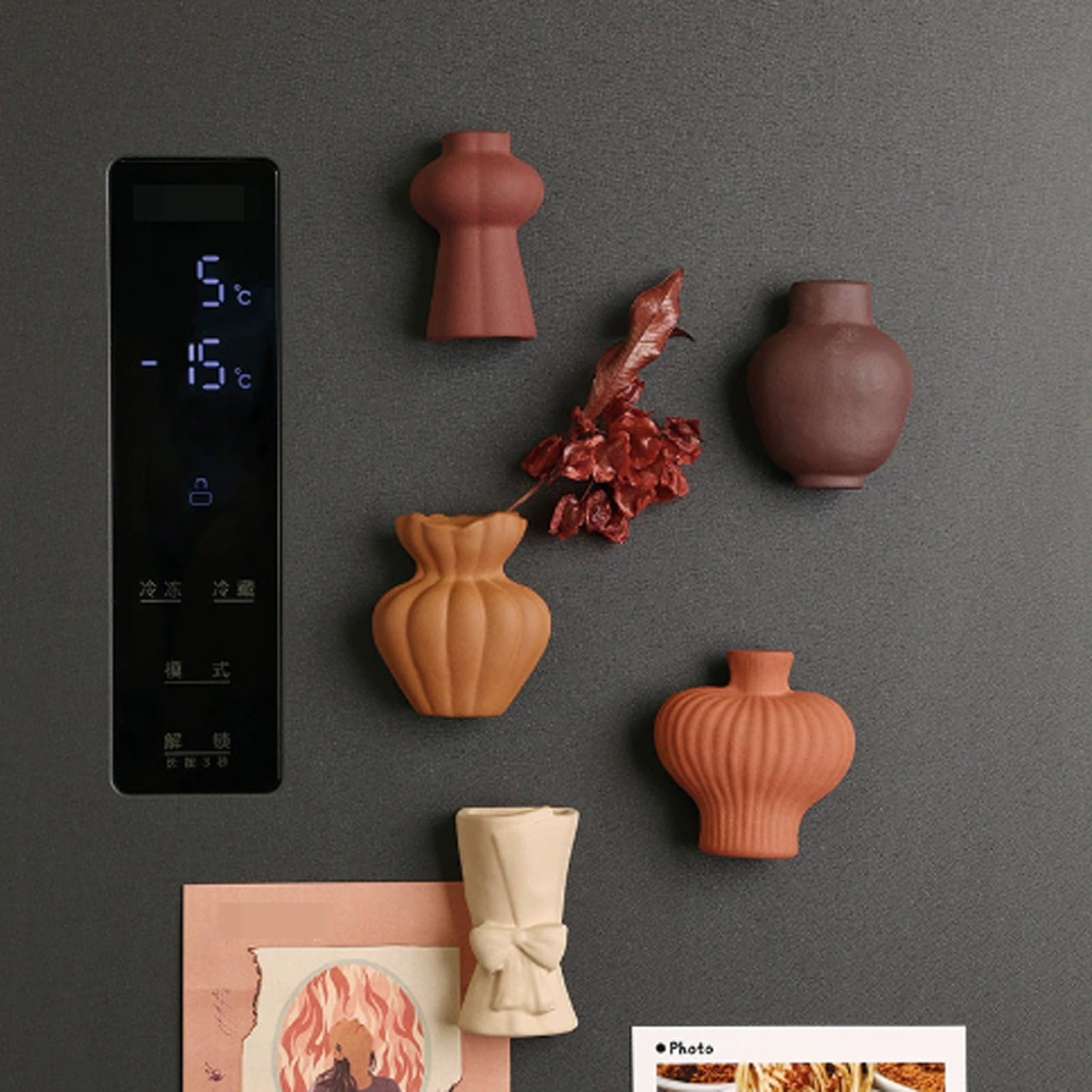 Mini-Kühlschrankmagnete aus Keramik, niedliche Pflanzenvase, Kühlschrankmagnet, verwendet für Kühlschrankmagnete, Küche und Büro, Dekoration