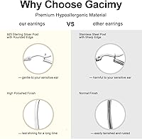 Vista 6 de Gacimy - Arracadas de oro para mujer, chapadas en oro real de 14 quilates con poste de plata esterlina 925