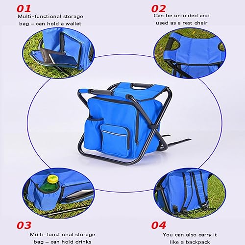 Miniatura 4 de Taburete plegable multifuncional para acampar al aire Libre, taburete de paquete de Hielo aislado portátil, se Puede transportar Silla de Pesca de