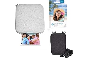 HP Sprocket 3x4 Instant Photo Printer -Kit: 20 Pack Zink Paper, Case