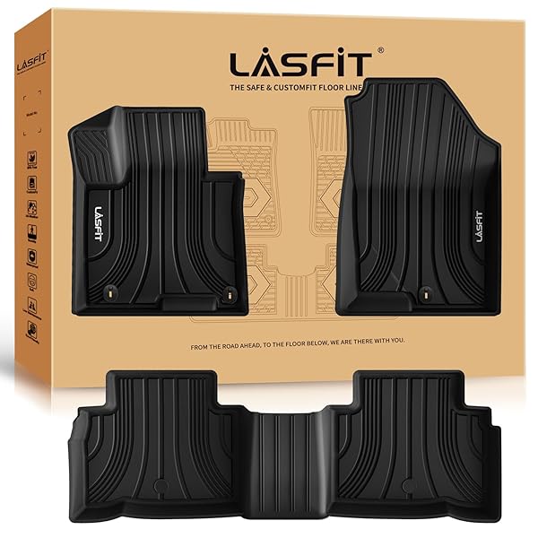 LASFIT Floor Mats for Hyundai Tucson 2026 2025 2024 2023 2022 (Not for Hybrid & PHEV), Custom Fit TPE All Weather Floor Liners 1st & 2nd Row Car Mats Accessoires for Hyundai Tucson 2022-2026, Black