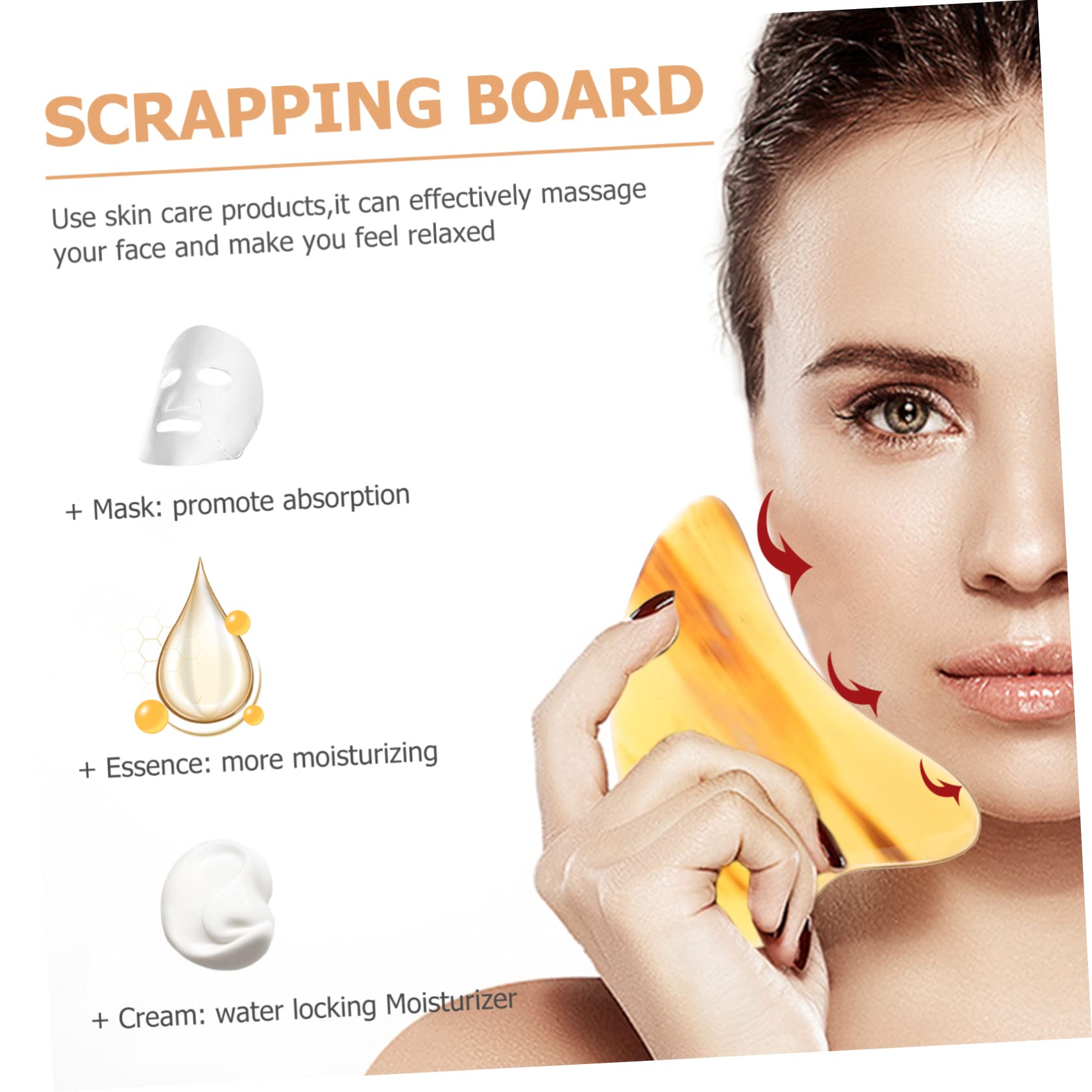 5 Piezas De Herramientas Portátiles De Masaje Facial Gua Sha Con Cuerno Para El Cuidado De La Piel Bordes Suaves Para Principiantes.