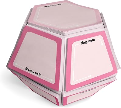 Knock Knock Sticky Note Ball Notey Notes Sticky Note Thingy with 12 Trapezoid Sticky Pads & 1 Hexagon Sticky Pad, 25 Sheets Each
