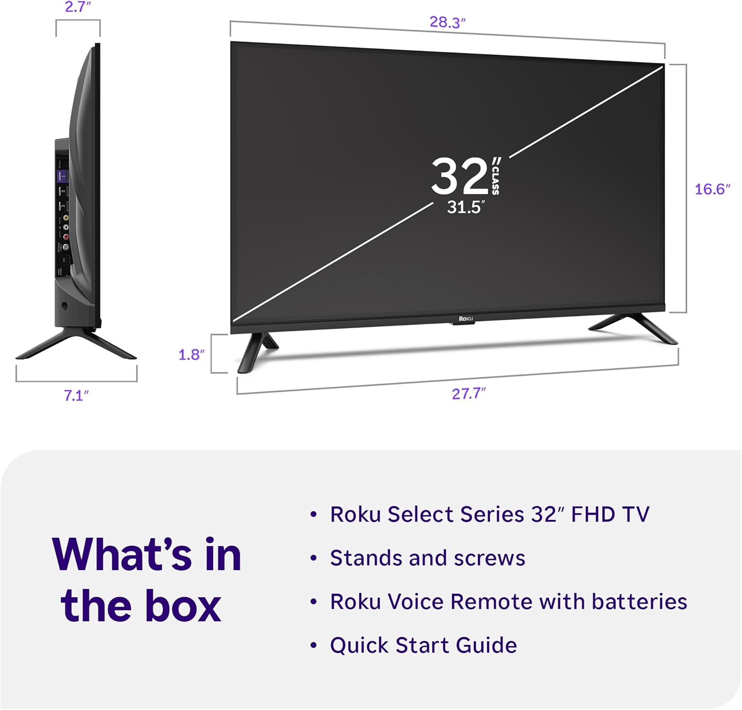 Roku 32-Inch Select Series Smart TV 2026-1080p Full HD TV - RokuTV 12 71z3V6FKn0L. AC SL1500