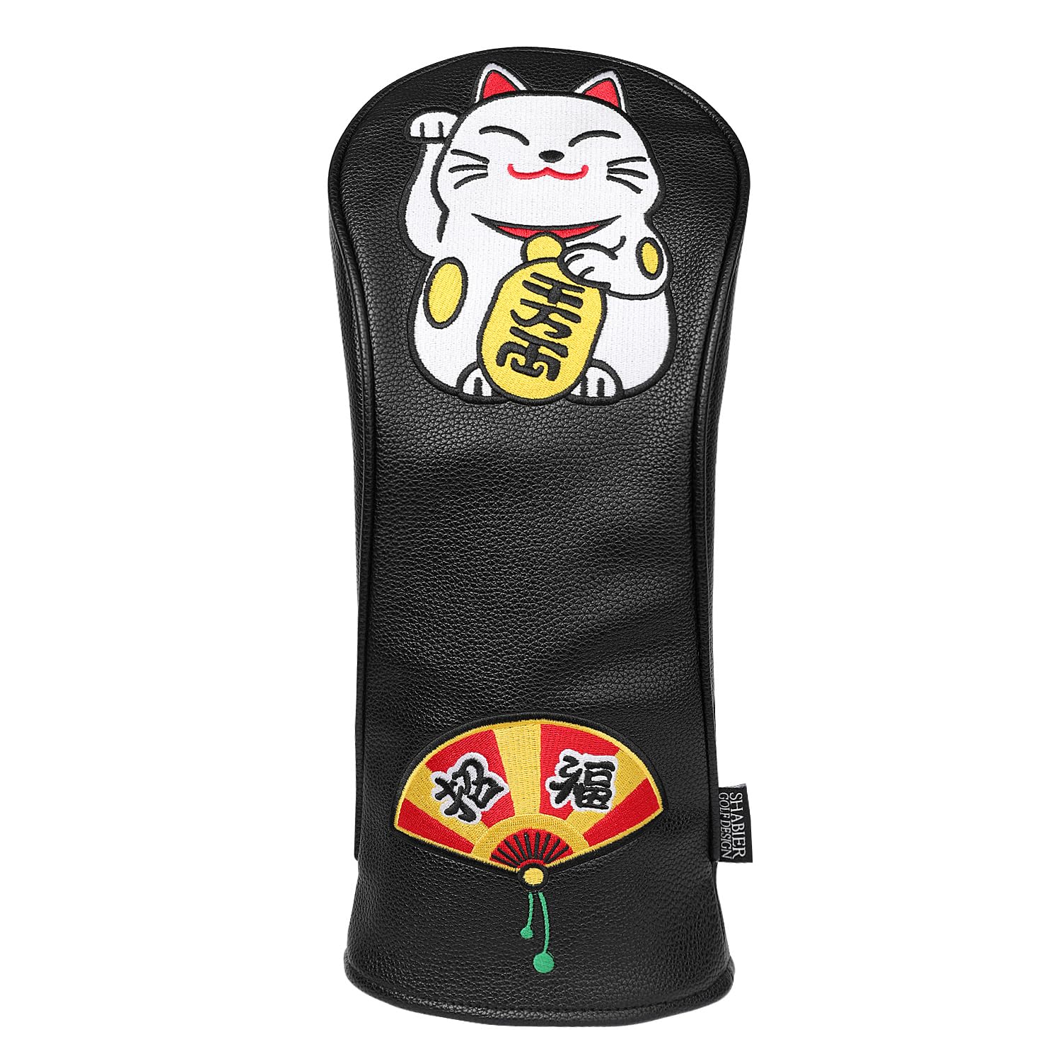 SHABIER Black Maneki-Neko Lucky Cat Design Golf Driver Headcover for Golf Driver Club