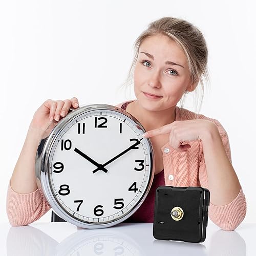 Miniatura 4 de ULTNICE Mecanismo de reloj de cuarzo, funciona con pilas, piezas de reparación de movimiento de reloj de pared