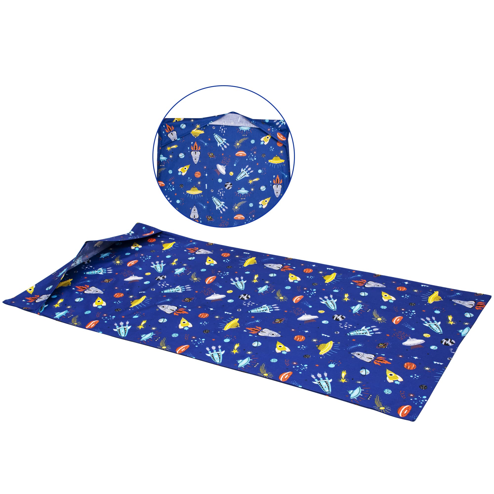 UOMNY Nap Mat Cover Kids Space Nap Mat Sheet for Boys Girls Polycotton 50 x 26.5 inch Sewn-in Flap Design Rest Mat Cover - Soft Breathable Sleep Mat Washable (Cover ONLY)